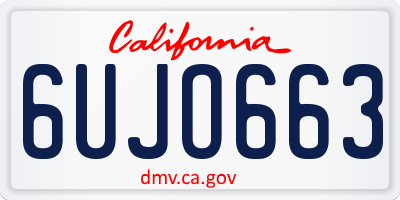 CA license plate 6UJO663