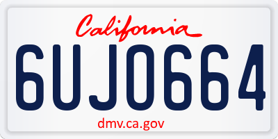 CA license plate 6UJO664