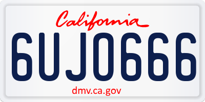 CA license plate 6UJO666