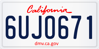 CA license plate 6UJO671