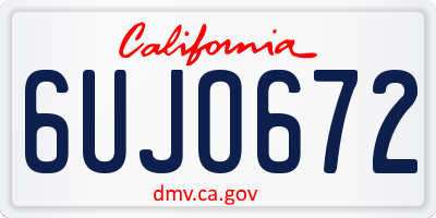 CA license plate 6UJO672