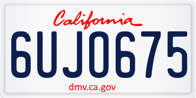 CA license plate 6UJO675