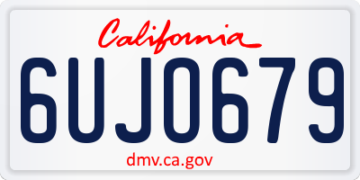 CA license plate 6UJO679