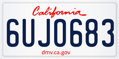CA license plate 6UJO683