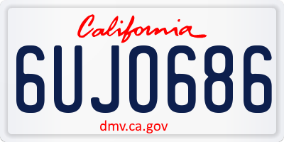CA license plate 6UJO686