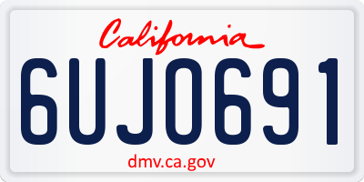 CA license plate 6UJO691