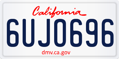 CA license plate 6UJO696