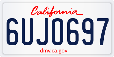 CA license plate 6UJO697