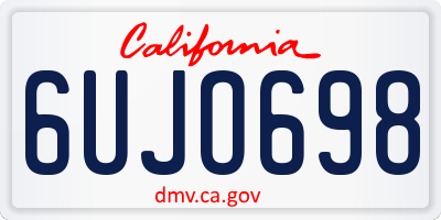 CA license plate 6UJO698