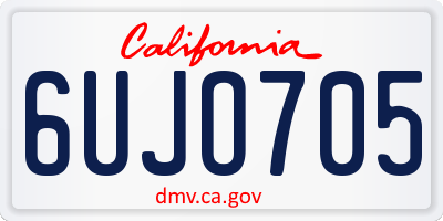 CA license plate 6UJO705