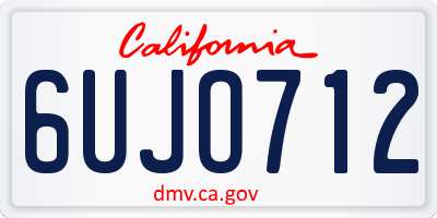 CA license plate 6UJO712