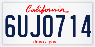 CA license plate 6UJO714