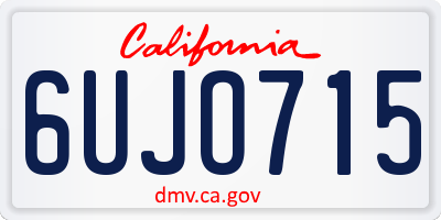 CA license plate 6UJO715