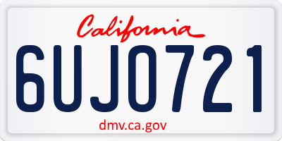 CA license plate 6UJO721