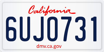 CA license plate 6UJO731