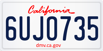 CA license plate 6UJO735