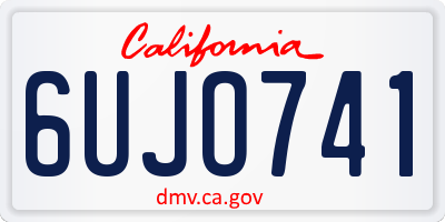 CA license plate 6UJO741