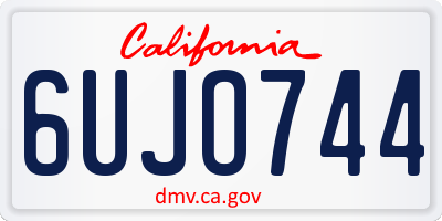 CA license plate 6UJO744