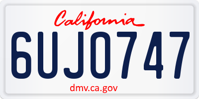 CA license plate 6UJO747