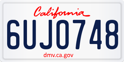 CA license plate 6UJO748