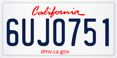 CA license plate 6UJO751