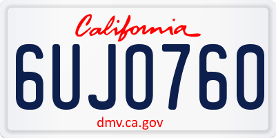 CA license plate 6UJO760