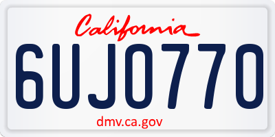 CA license plate 6UJO770