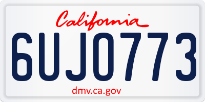 CA license plate 6UJO773