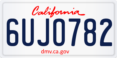 CA license plate 6UJO782