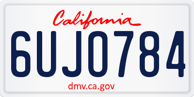 CA license plate 6UJO784