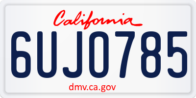 CA license plate 6UJO785