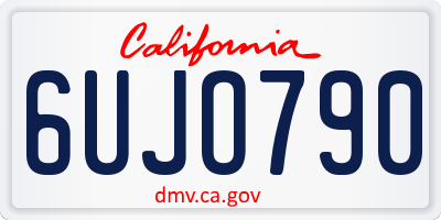 CA license plate 6UJO790