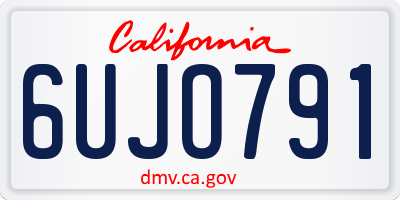 CA license plate 6UJO791