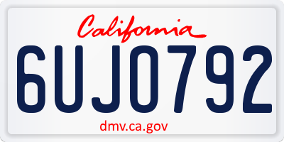 CA license plate 6UJO792
