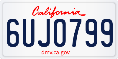 CA license plate 6UJO799