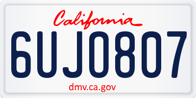 CA license plate 6UJO807