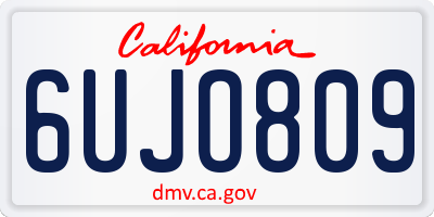 CA license plate 6UJO809