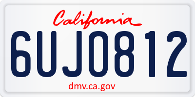 CA license plate 6UJO812