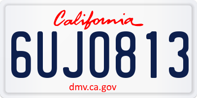 CA license plate 6UJO813