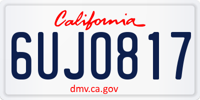 CA license plate 6UJO817
