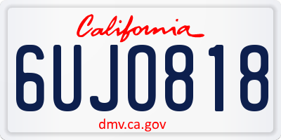 CA license plate 6UJO818