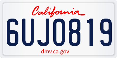 CA license plate 6UJO819