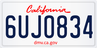 CA license plate 6UJO834