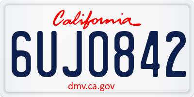 CA license plate 6UJO842