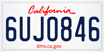 CA license plate 6UJO846