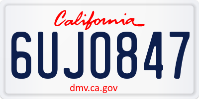 CA license plate 6UJO847