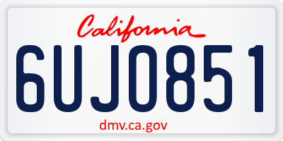 CA license plate 6UJO851