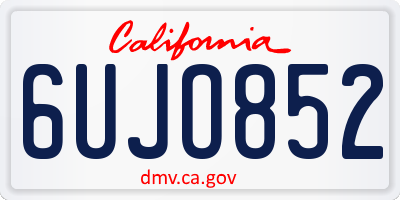 CA license plate 6UJO852