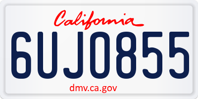CA license plate 6UJO855