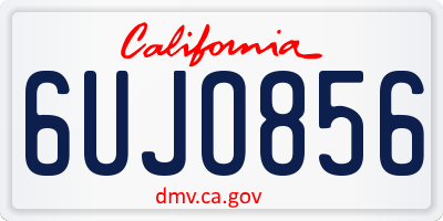 CA license plate 6UJO856
